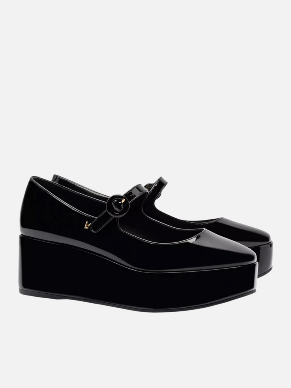 Larroude Blair Flatform in Black Patent Sz7.5 New No Box